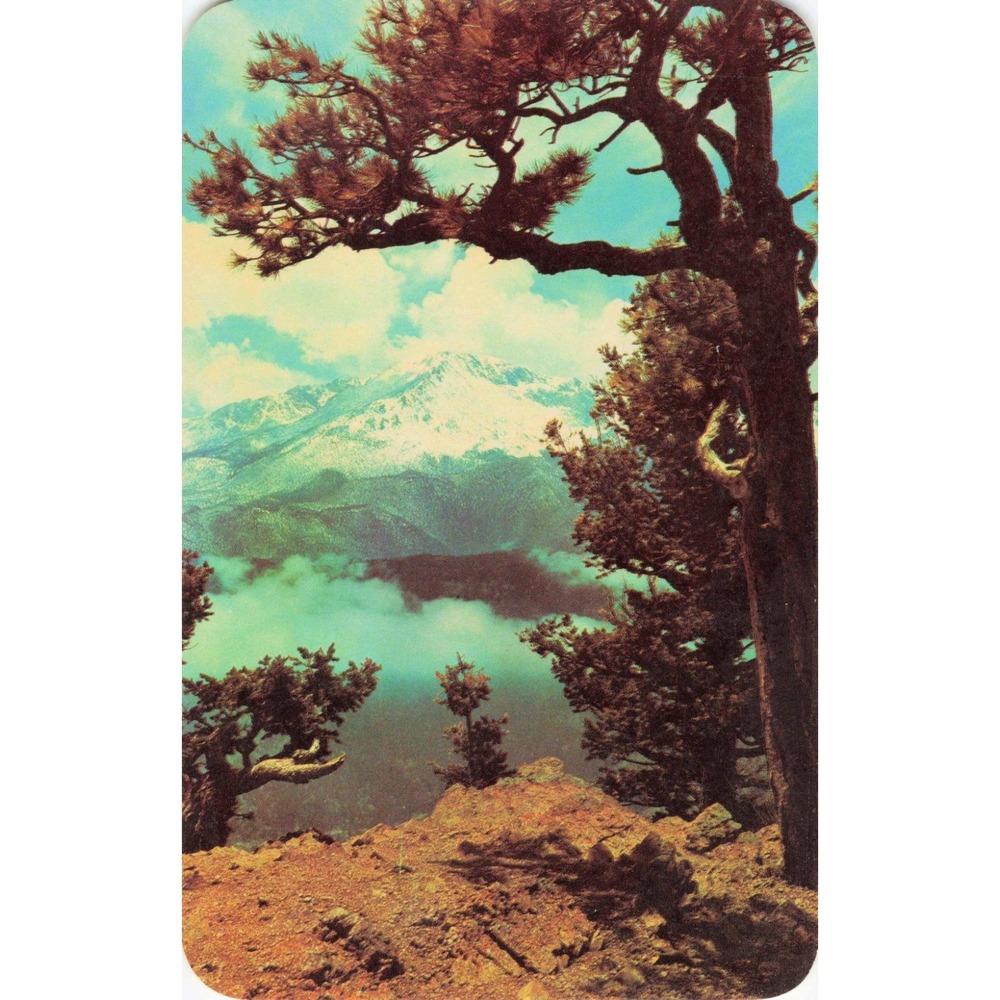 Vintage Pikes Peak Colorado Clouds Rampart Range Road Postcard Dexter Press 3576 - Picture 1 of 2
